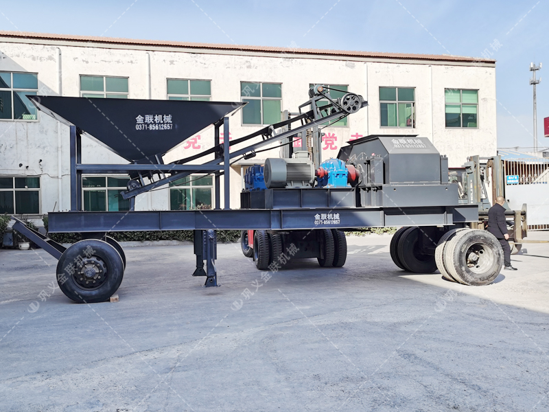 2PG1200x800大型移動式對輥破碎機發貨 破碎石灰石